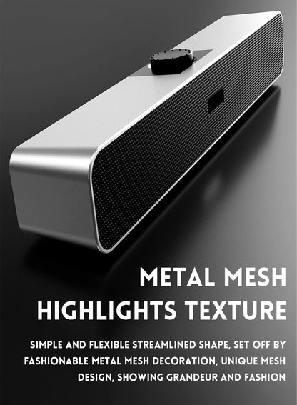 Computer Speakers with 3.5 Mm Aux, Small PC Speakers Powered by USB, Wired USB Desktop Speaker, USB Soundbar for Monitor