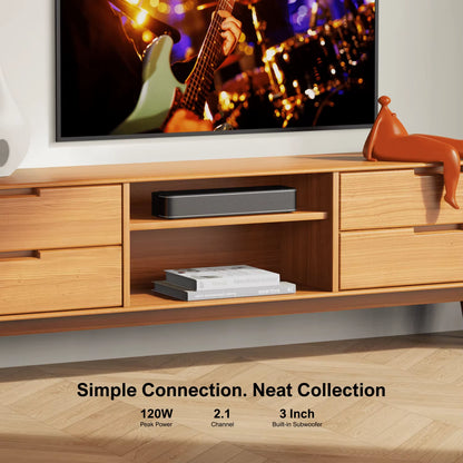 Peak Power 120W, 2.1Ch Sound Bar for TV, All-In-One PC Soundbar, Built-In Subwoofer, APP Control,Solo B30 Pro Series