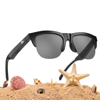 Smart Glasses Wireless Bluetooth Sunglasses Built-In Microphone Speakers Touch & Voice Assistant Compatible Glass for Men Women
