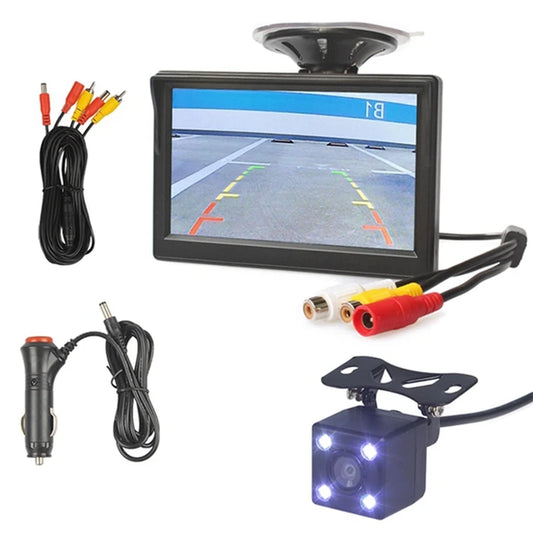 5Inch 800 X 480 HD Car Monitor Waterproof Reverse LED Night Vision Backup Rear View Car Camera with Monitor