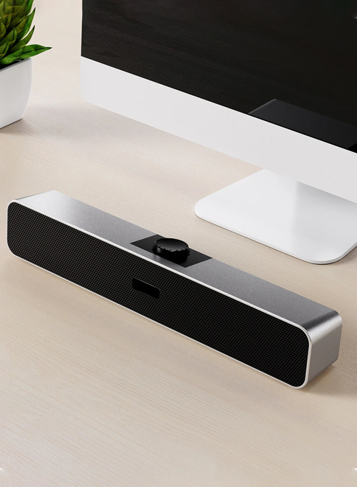 Computer Speakers with 3.5 Mm Aux, Small PC Speakers Powered by USB, Wired USB Desktop Speaker, USB Soundbar for Monitor