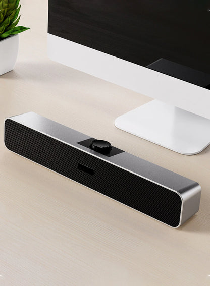 Computer Speakers with 3.5 Mm Aux, Small PC Speakers Powered by USB, Wired USB Desktop Speaker, USB Soundbar for Monitor