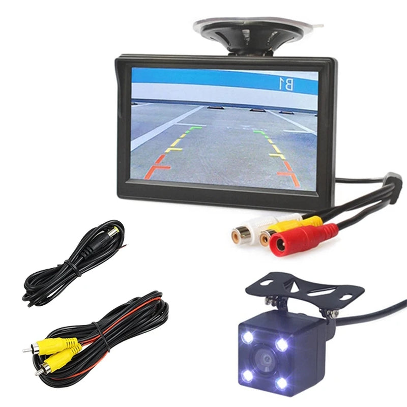 5Inch 800 X 480 HD Car Monitor Waterproof Reverse LED Night Vision Backup Rear View Car Camera with Monitor