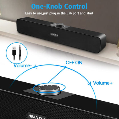 Computer Speakers for Desktop Monitors, PC Speakers, USB Powered 6W Stereo Sound