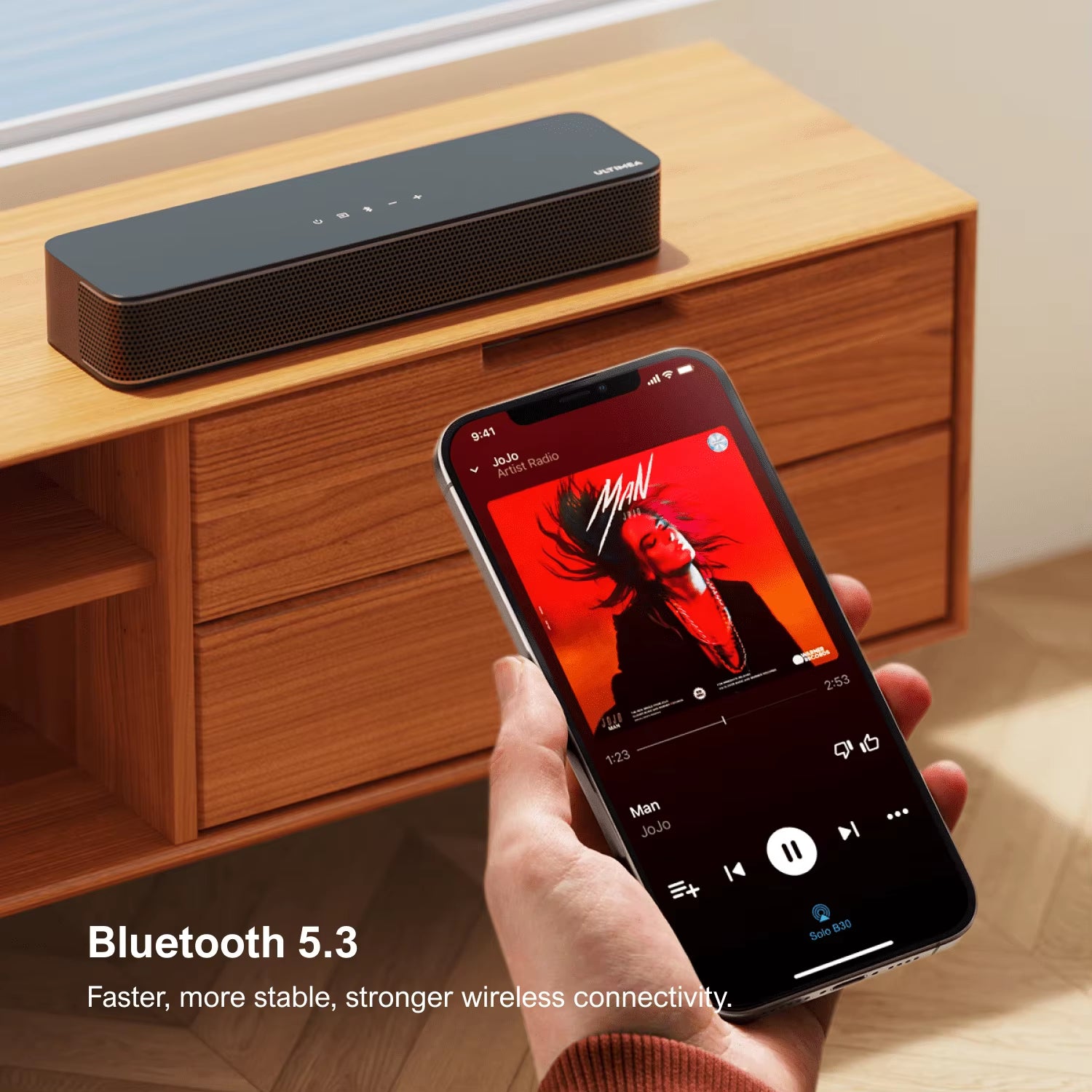 Peak Power 120W, 2.1Ch Sound Bar for TV, All-In-One PC Soundbar, Built-In Subwoofer, APP Control,Solo B30 Pro Series